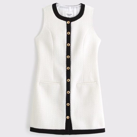 Abercrombie & Fitch The A&F Mara Tweed Vest Mini Dress Size Small Tall - Picture 2 of 7